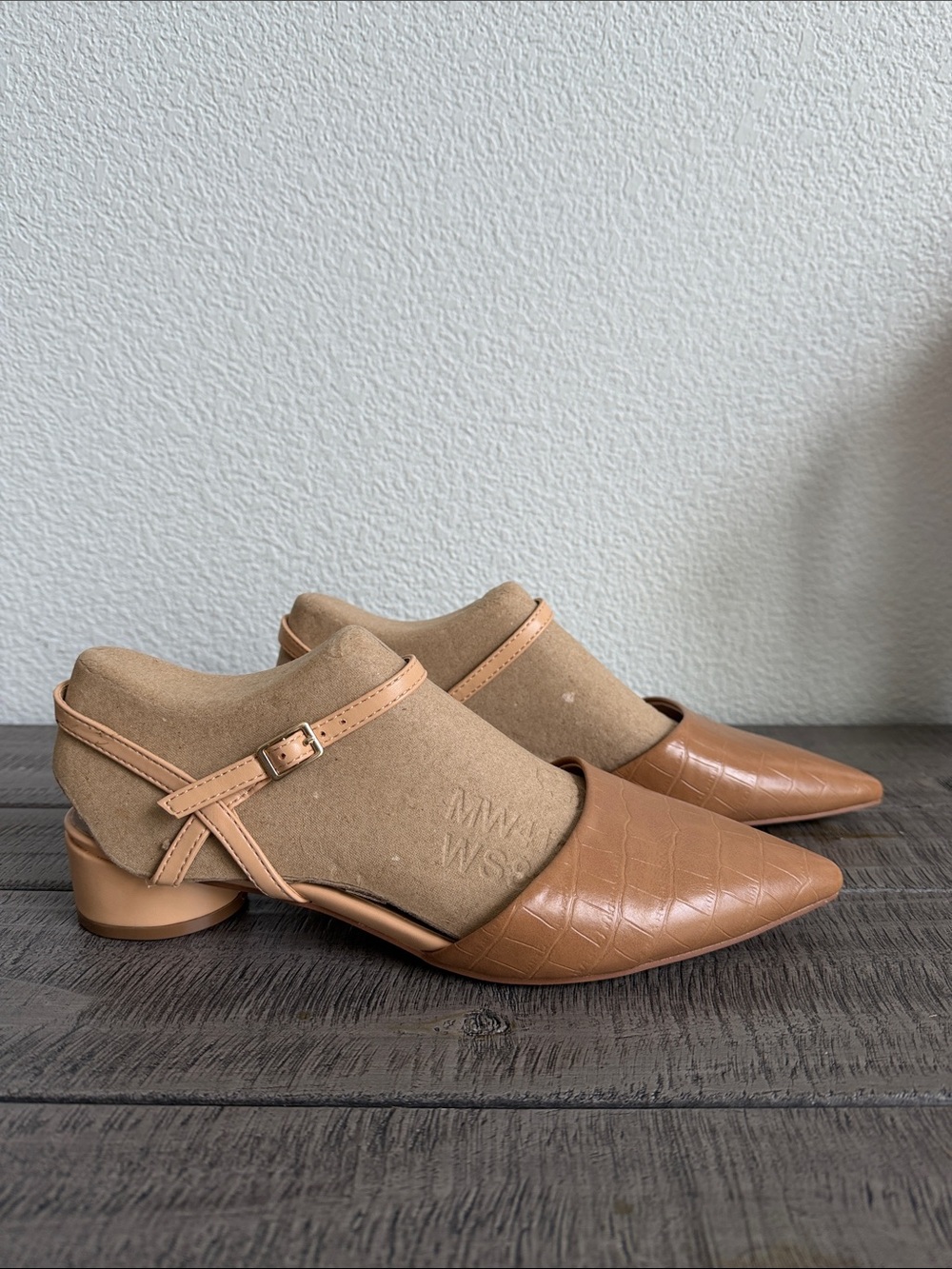 Journee Collection Brynn Tan Pointed Slingback Sandals NIB